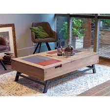 Contemporain, cette table réhaussable vous permettra facilement de réorganiser votre salon en pièce de réception et vice versa. Table Basse Avec 2 Plateaux Relevables Style Atelier De Chez Artcopi