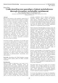 Maybe you would like to learn more about one of these? Pdf Understanding New Paradigm Of Plant Metabolomes Through Secondary Metabolite Enrichment