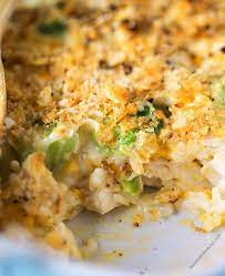 Easy Broccoli Rice And Chicken Casserole With Ritz Cracker Crust That Comes Together In 1 Casserole Dish Perfect For Busy Weeknight Recipes Food Food Dishes