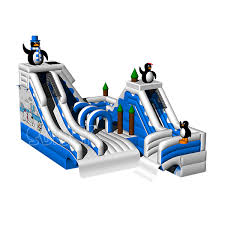 With an immersed seat, slide, and kiddie pool, this inflatable dual pool has got it all for warm weather fun with little ones. Inflatable Penguins Water Slide For Above Ground Pool Water Park New Design Sj Nwsl19107