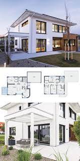 stadtvilla neubau modern mit garage pergola walmdach architektur haus bauen grundriss ideen fertighau architecture house prefabricated houses architecture