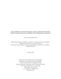 Using Artifacts to Describe Instruction: Lessons Learned from Studying  Reform-Oriented Instruction in Middle School Mathematics