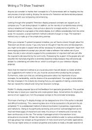 Writing A Tv Show Treatment