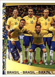 Proceso de acreditación de medios de argentina, brasil y colombia para la conmebol. 2016 Panini Copa America Centenario Stickers 111 Brazil Team Copa Centenario
