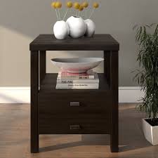 Leflore 2 Drawer Nightstand Contemporary End Tables Rustic Nightstand Furniture
