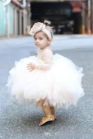 Baby Infant Toddler Pageant Clothes Flower Girl Dress Long Sleeve Lace Tutu Dress Ivory And Champagne Flower Girl Dress Wedding Dresses Tulle Flower Girl Dresses Tutu Flower Girl Dresses From Lovewedding888 68 1