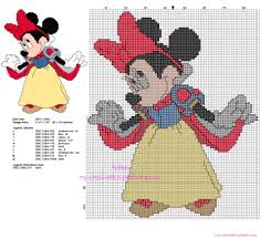 Disney Minnie Mouse Snow White Free Back Stitch Cross Stitch