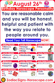 August 26th Zodiac Birthday Horoscope Personality In 2020 Birthday Horoscope Birthday Personality Virgo Birthday