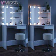 Sturdy enough to last for years of usage, bringing a natural warmth that enhances any style. Vicco Dressing Table Dekos Makeup Table Mirror Bedroom White Stool Led 4251421924246 Ebay