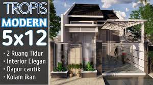 Desain rumah satu lantai tropis modern dilahan 12x22 meter assalamualaikum rekan sibambo studio, kali ini kita akan. Desain Rumah Minimalis 5x12 Tropis Modern Small House Design Youtube
