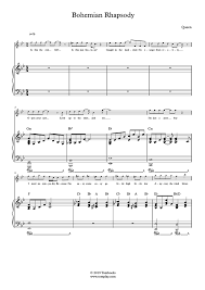 Print and download bohemian rhapsody sheet music by queen. Piano Sheet Music Bohemian Rhapsody Voice Queen Piano And Orchestra Queen