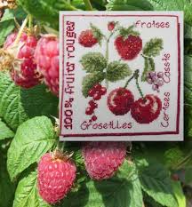 Fruits au point de croix grilles gratuites. Grille Point De Croix Fruit Couronne Cerises Fruits Pomme Fraises Panier