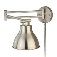 Here are some tips for hanging your swing arm sconces: Cascadia 29 In Led Plug In Nickel Swing Arm Wall Lamp W0175 Rona