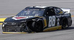 Alex bowman (48) celebrates after winning a nascar cup series auto race at richmond international raceway in richmond, va., sunday, april 18, 2021. Almirola Bowman Kyle Busch Collected In Wreck At Talladega Nascar