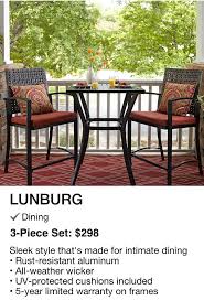 Lunburg Patio Set 298 As Shown With 2 Chairs And 1 Table Available In Bistro Dining Sets Only Patio Furniture Collection Patio Design Bistro Table Outdoor