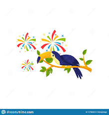 Bird On Tree Branch Png Flat Vector Icon Of Toucan Sitting On Tree Branch And Festive Salutes Tropical Bird Brazilian Carnival Theme Ill In 2020 Tropical Birds Bird Graphic Carnival Themes