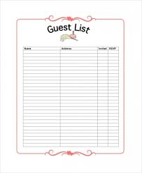 Wedding Guest Checklist Bridal Parties With Images Wedding Guest List Template Wedding Planner Book Wedding Planner Printables