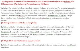 Ncert Class 6 Geography Chapter 2 Globe Latitudes And Longitudes Extra Questions