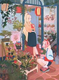 Flower Girlfriends An Art Print By Vacuum Art Anime Art Cute Art
