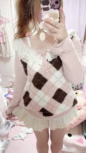 I love the argyle pattern!<3 . . . #coquette #aesthetic #pinterest #angel  #fff #like #lizlisa #himekaji #jfashion #cute #cutecore #shoujo #douyin  #fypシ #viral