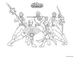 Coloriage Samurai Power Rangers Equipe Dessin Power Rangers à imprimer