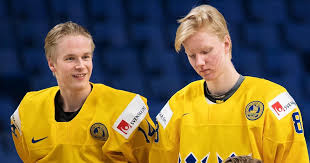 Nhl, nhl shield, ord och bild som. Fr Left Elias Pettersson Rasmus Dahlin Sweden Team Tre Kronor Vancouver Canucks Hockey Hockey Baby Canucks