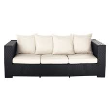3 Sitzer Gartensofa Aus Kunstharzgeflecht Schwarz Miami Miami Gartensofa Sofa Gartenmobel