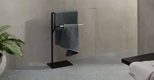 Huldra Porte Serviettes Sur Pied Bois Et Metal Noir Porte Serviette Bois Metal Metal Noir
