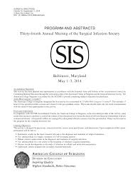 Program and Abstracts Thirty-fourth Annual Meeting of the Surgical  Infection Society Baltimore, Maryland May 1–3, 2014