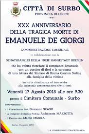 Depuis son plus jeune âge, emanuele giorgi a une vraie passion pour le monde du théâtre et du cinéma et rêve de devenir acteur. Surbo Ricorda A 30 Anni Dalla Scomparsa Il Compianto Emanuele De Giorgi Corriere Salentino Lecce