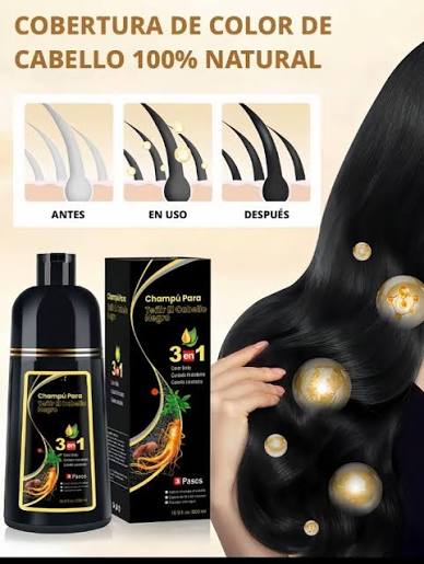 👑Shampoo tinte Natural 👑 *Cubre canas *3 en 1 lava Matiza y protege  *Super precio