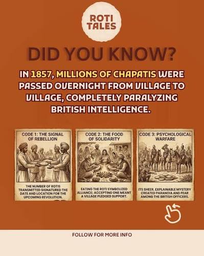 Long before modern encrypted messaging apps, India used a revolutionary food network to completely baffle colonial intelligence. 🕵️‍♂️🌾 The “ Chapati Movement” of 1857 remains one of the most fascinating psychological mysteries in