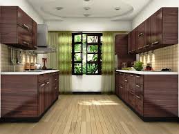 Kitchen Having Two Wall Platform Counter Shaker Cabinets Over Head Units And Tile Cl Parallel Kitchen Design Kitchen Designs Layout Kitchen Furniture Design