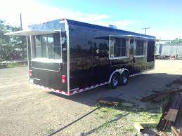 Long Black Trailer Built By Texas Mobile Kitchens Food Trailer For Sale Trailer Food Trailer