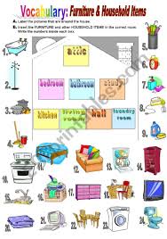 Check spelling or type a new query. Furniture Household Items Esl Worksheet By Atlantis1971