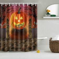 Lb Dead Zombie Evil Pumpkin Attack Shower Curtain Set For Bathroom Halloween Horror Fabric Curtain Halloween Shower Curtain Shower Curtain Shower Curtain Sets