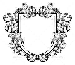Coat Of Arms Crest Family Knight Heraldic Shield Vector Eps Cornici