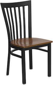 Hercules Series Black School House Back Metal Restaurant Chair Cherry Wood Seat Create A First Rate Dining Metal Dining Chairs Metal Chairs Metal Restaurant