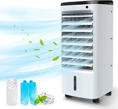 I've looked at the ice chest air conditioners on youtube. Amazon Com Breezewell 3 In 1 Portable Air Conditioner Evaporative Air Cooler Humidifier Cooling W Ice Box 12h Timer Remote Control Ultra Quiet 65 Oscillating Evaporative Cooler For Whole Room Home Office Appliances