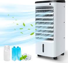 Air conditioning the subsequent cooling appliance on the evaporative cooler vs. Amazon Com Breezewell 3 In 1 Portable Air Conditioner Evaporative Air Cooler Humidifier Cooling W Ice Box 12h Timer Remote Control Ultra Quiet 65 Oscillating Evaporative Cooler For Whole Room Home Office Appliances