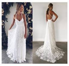Lorie Halter Lace Beach Wedding Dress 2019 Elegant A Line Backless Floor Length White I Lace Beach Wedding Dress Wedding Dress Fabrics Beach Wedding Dress Boho
