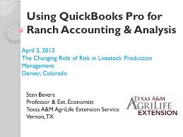 Using Quickbooks Pro For Ranch Accounting Analysis Stan