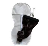 Travel Non-Woven Plastic PVC Package Hair Extension Wig Storage Bag Wig  Bags with Zipper