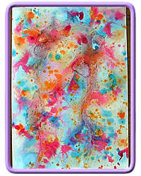 Lucy was able to tear the tape on her own and used the torn pieces to make a design. Splatter Painting Kids Craft Projects
