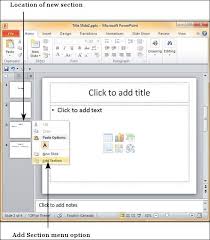 Managing Sections In Powerpoint 2010 Tutorialspoint