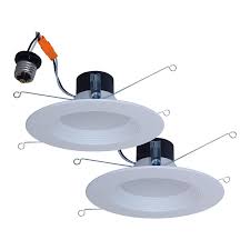 Lighting cans and trim kit explained 7:35: Industrial Electrical Fits Housing Diameter 5 In Or 6 In Utilitech 2 Pack 65 Watt Equivalent White Dimmable Led Recessed Retrofit Downlights Housing Trim Kits