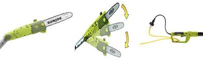 Simple pole saws are simply a pole with a saw at the end. Sun Joe Swj803e 10 Inch 8 Amp Multi Angle Telescopic Electric Pole Chain Saw