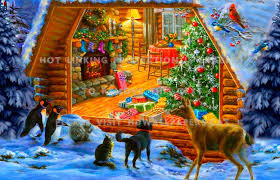 Hdwallpapers.net is a place to find the best wallpapers and hd backgrounds for your computer desktop (windows, mac or linux), iphone, ipad or android devices. Cosy Christmas 2016 Cozy Christmas Cabin Fireplace Tree Animals Hd Wallpaper