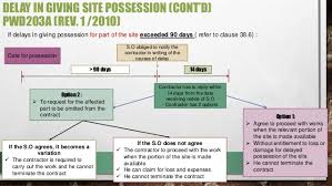 Under the pwd form 203a (rev. Site Possession