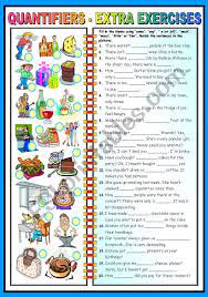 Fun exercises to improve your english. Quantifiers Extra Exercises B W Version Included Worksheets Exercise Grammar Worksheets